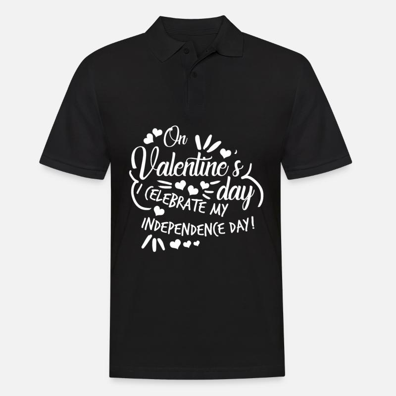 Saint Valentin célibataire indépendant - Polo Homme - noir