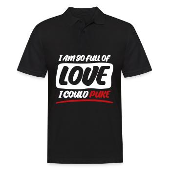Saint-Valentin petite amie coeur amour - Polo Homme - noir - Devant - Kai (181cm)