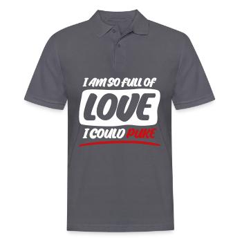 Saint-Valentin petite amie coeur amour - Polo Homme - charbon - Devant - Nico (186cm)