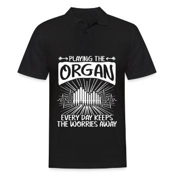 Organist Organ Player Music - Men's Polo Shirt - black - Front - Kai (181cm)