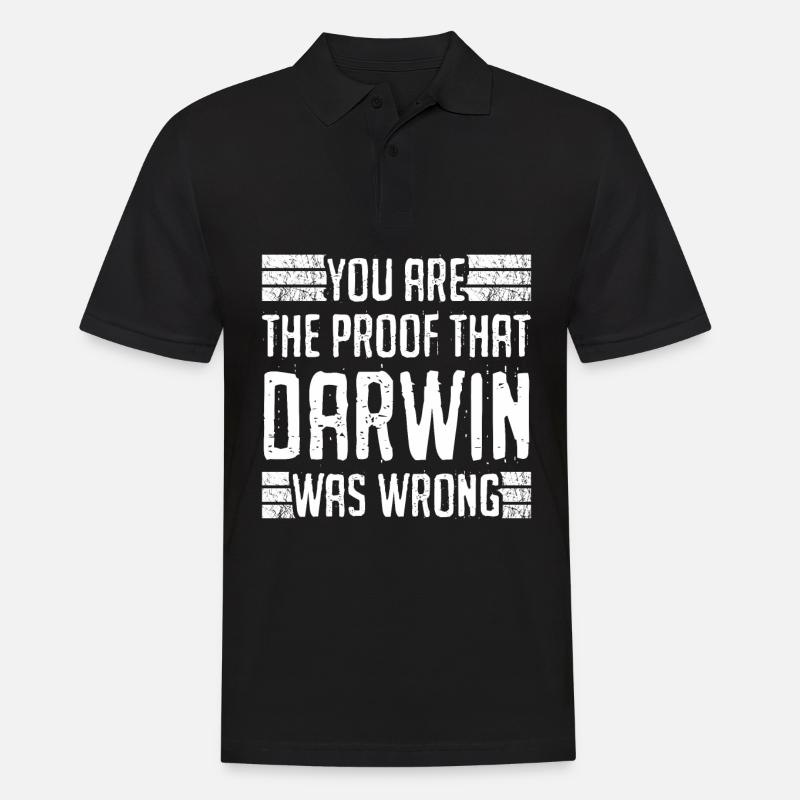 Grumpy Darwin Darwinism Misanthrope - Männer Poloshirt - Schwarz