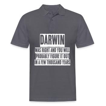 Darwin Award Misanthrope Grumpy - Men's Polo Shirt - charcoal grey - Front - Nico (186cm)
