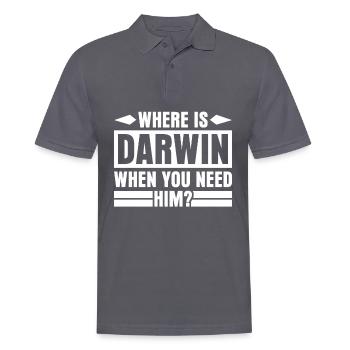 Misanthrope Darwin Darwinism - Men's Polo Shirt - charcoal grey - Front - Nico (186cm)