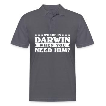 Darwinism Misanthrope Misanthropist - Men's Polo Shirt - charcoal grey - Front - Nico (186cm)