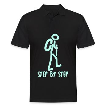 Outdoor Hiking Trekking Hiker - Men's Polo Shirt - black - Front - Kai (181cm)