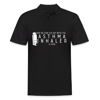 Asthme asthmatique Inhaler Respiration sifflante - Polo Homme - noir - Devant - Kai (181cm)