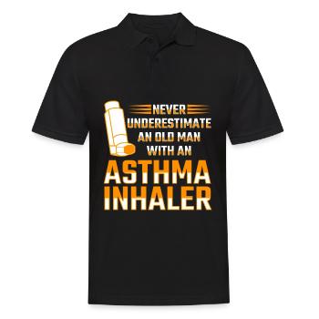 Inhalateur d’asthme Respiration sifflante asthmatique - Polo Homme - noir - Devant - Kai (181cm)
