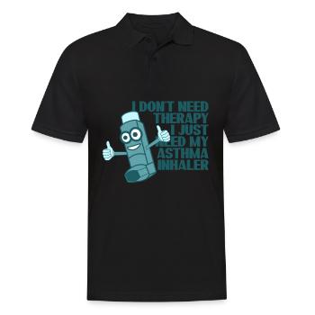 Inhalateur d’asthme Blague Asthmatiques Asthmatique - Polo Homme - noir - Devant - Kai (181cm)