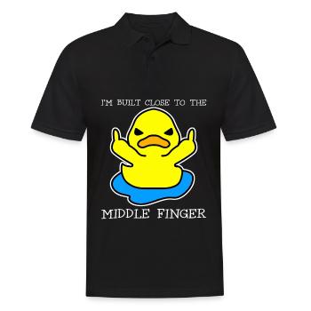 Middle Finger Duck Misanthrope - Männer Poloshirt - Schwarz - Vorne - Kai (181cm)