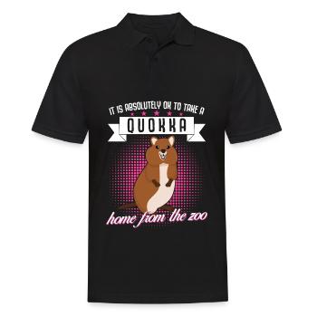 Quokka - Männer Poloshirt - Schwarz - Vorne - Kai (181cm)