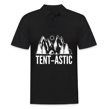 Outdoor Tent Camping Hike Hiking - Men's Polo Shirt - black - Front - Kai (181cm)