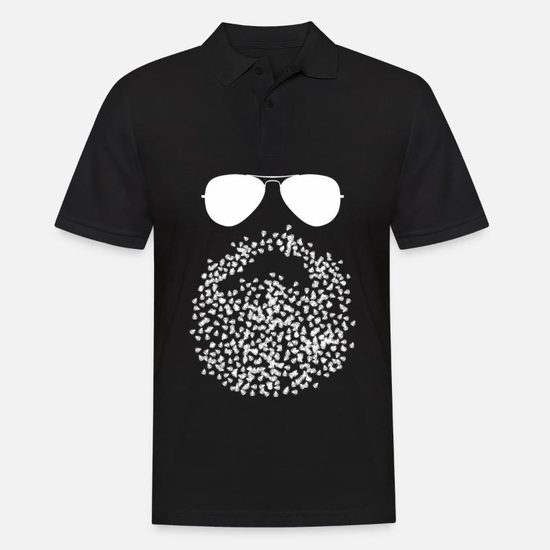 Ladybug Beard with Ladybugs - Men's Polo Shirt - black