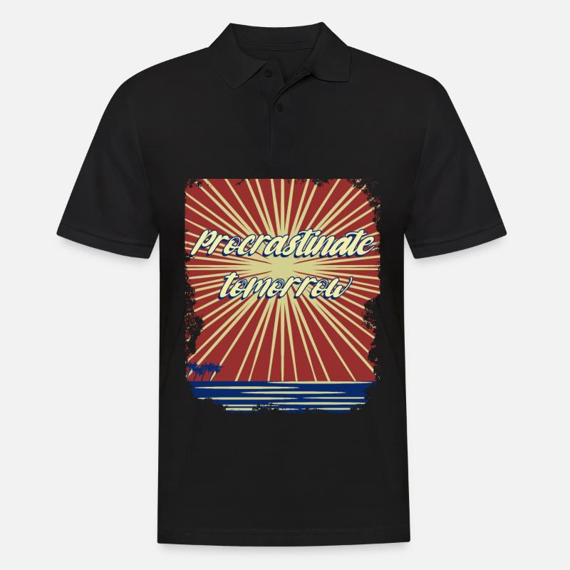 Procrastination - Männer Poloshirt - Schwarz