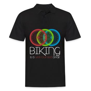 Mountain Bike Biking MTB Downhill - Männer Poloshirt - Schwarz - Vorne - Kai (181cm)