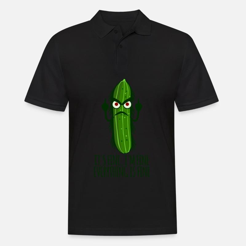 Cucumber Everything is fine - Männer Poloshirt - Schwarz