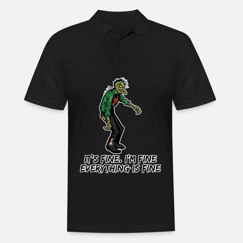 Zombie I'm fine. - Männer Poloshirt - Schwarz