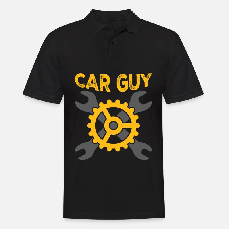 Car Guy Engine Mechanic Combustion - Männer Poloshirt - Schwarz