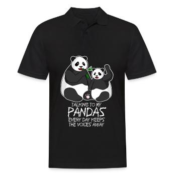 Panda Bear Funny Pandas - Men's Polo Shirt - black - Front - Kai (181cm)