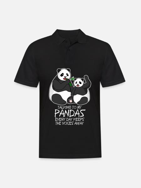 Panda Bear Funny Pandas - Men's Polo Shirt - black