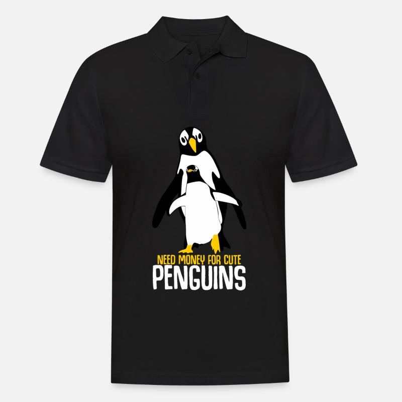 Penguins Penguin - Männer Poloshirt - Schwarz
