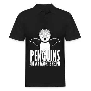 Penguin with Beanie Penguins - Männer Poloshirt - Schwarz - Vorne - Kai (181cm)