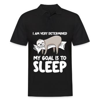 Sleeping Sloth Lazy Sloths Slow - Men's Polo Shirt - black - Front - Kai (181cm)