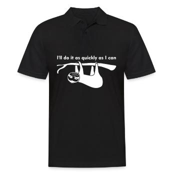 Slow Sloth Sloths Lazy Tired Sleeping - Men's Polo Shirt - black - Front - Kai (181cm)