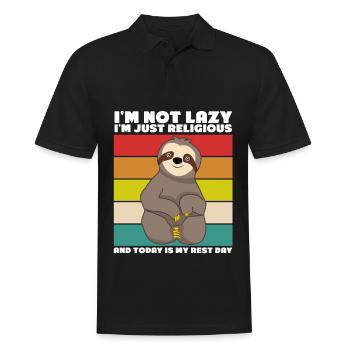 Lazy Sloth Sloths Tired Sleeping Slow - Men's Polo Shirt - black - Front - Kai (181cm)