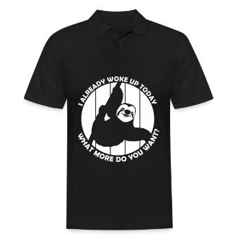 Sloth Tired Sleeping Lazy Slow Sloths - Men's Polo Shirt - black - Front - Kai (181cm)