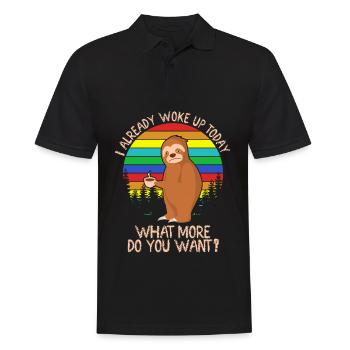 Sloth Sleeping Lazy Tired Slow Sloths - Men's Polo Shirt - black - Front - Kai (181cm)