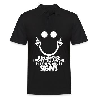 Middle Finger Misanthrope Sarcasm - Männer Poloshirt - Schwarz - Vorne - Kai (181cm)