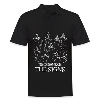 Middle Finger Misanthrope Grumpy - Männer Poloshirt - Schwarz - Vorne - Kai (181cm)