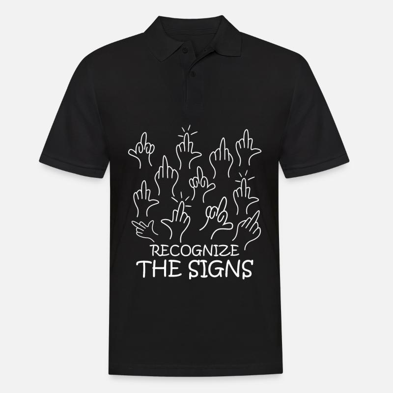 Middle Finger Misanthrope Grumpy - Männer Poloshirt - Schwarz