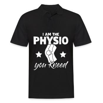 Physio Physiothérapie Douleur au genou - Polo Homme - noir - Devant - Kai (181cm)