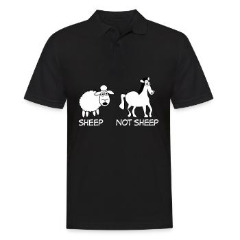 Sheep and and Horse - Männer Poloshirt - Schwarz - Vorne - Kai (181cm)