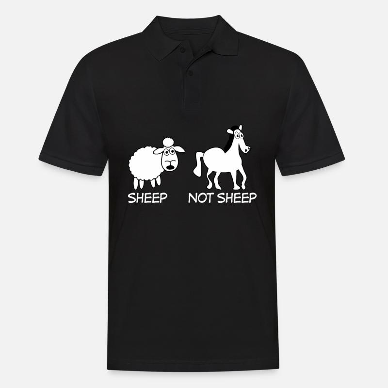 Moutons et chevaux - Polo Homme - noir
