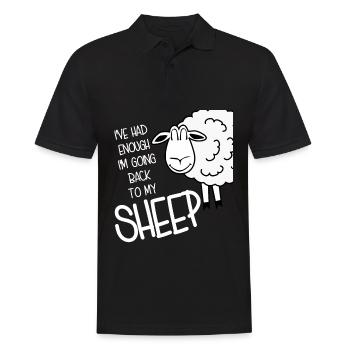 Sheep Shepherd Farmer - Men's Polo Shirt - black - Front - Kai (181cm)