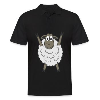 Sheep Funny Shepherd Farmer - Men's Polo Shirt - black - Front - Kai (181cm)