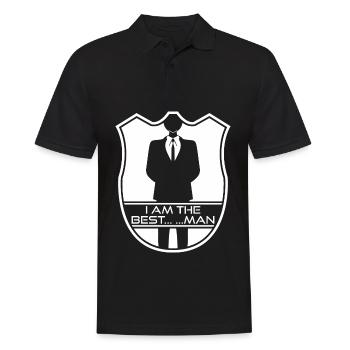 Best Man Groomsmen Bride Groom - Männer Poloshirt - Schwarz - Vorne - Kai (181cm)