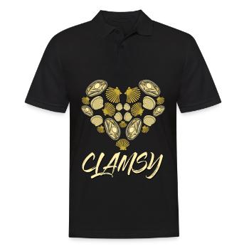Clams Heart Clam Seashells Sea Shell - Men's Polo Shirt - black - Front - Kai (181cm)