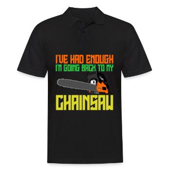 Chain Saw Chainsaw Cutting Fire Wood - Men's Polo Shirt - black - Front - Kai (181cm)