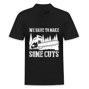 Chainsaw Chain Saw Lumber Fire Wood - Men's Polo Shirt - black - Front - Kai (181cm)