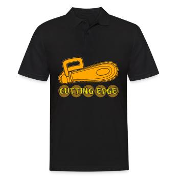 Chain Saw Chainsaw Cutting Wood - Men's Polo Shirt - black - Front - Kai (181cm)