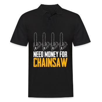 Fire Wood Chainsaw Chain Saw Lumberjack - Men's Polo Shirt - black - Front - Kai (181cm)