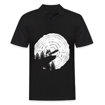 Chainsaw Chain Saw Lumberjack Fire Wood - Men's Polo Shirt - black - Front - Kai (181cm)