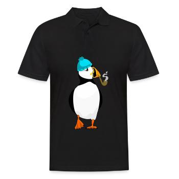 Puffin - Männer Poloshirt - Schwarz - Vorne - Kai (181cm)