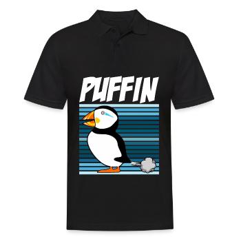Puffins Farting Puffin - Männer Poloshirt - Schwarz - Vorne - Kai (181cm)