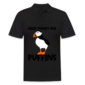 Puffin Joke Puffins - Men's Polo Shirt - black - Front - Kai (181cm)