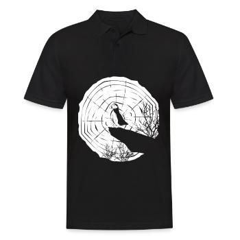 Puffins Moon Puffin - Men's Polo Shirt - black - Front - Kai (181cm)