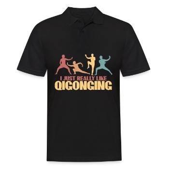 Qi Gong Qigong Thai Chi Chigong - Männer Poloshirt - Schwarz - Vorne - Kai (181cm)